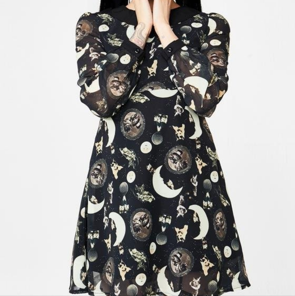 Victorian cat & moon dress